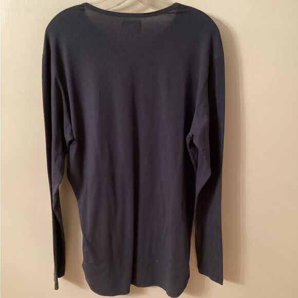 CUTS CLOTHING SIZE XL NAVY BLUE ELONGATED LONG SLEEVE CREW NECK T SHIRT - Picture 3 of 7